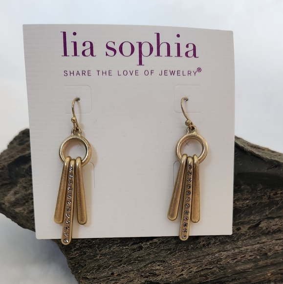 NEW Lia Sophia "Sun Beams" Cut Crystal earrings - Picture 2 of 4